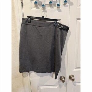 George Skirt Womens XL Gray Pull-On Straight Pencil Knee Length Side